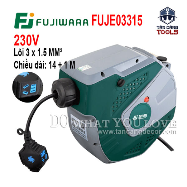 Bộ Rút Dây Điện Tự Động 15 Mét Fujiwara FUJE03315