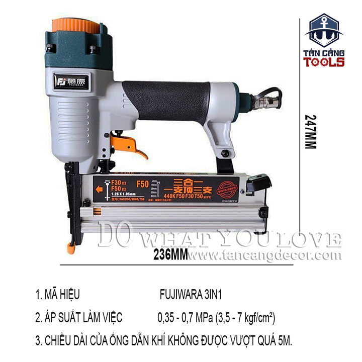Súng Bắn Đinh Dùng Hơi Fujiwara AF50 ( Nhiều Tính Năng ) - Ảnh 4