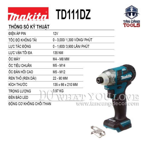 Alternative view of Máy Vặn Vít Dùng Pin Makita 12V TD111DZ ( Thân Máy )