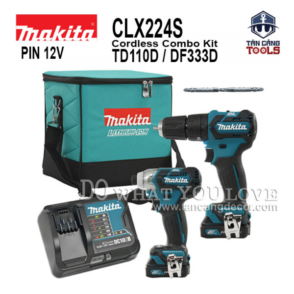 Combo Máy Khoan, Máy Bắt Vít Dùng Pin Makita 12V CLX224S