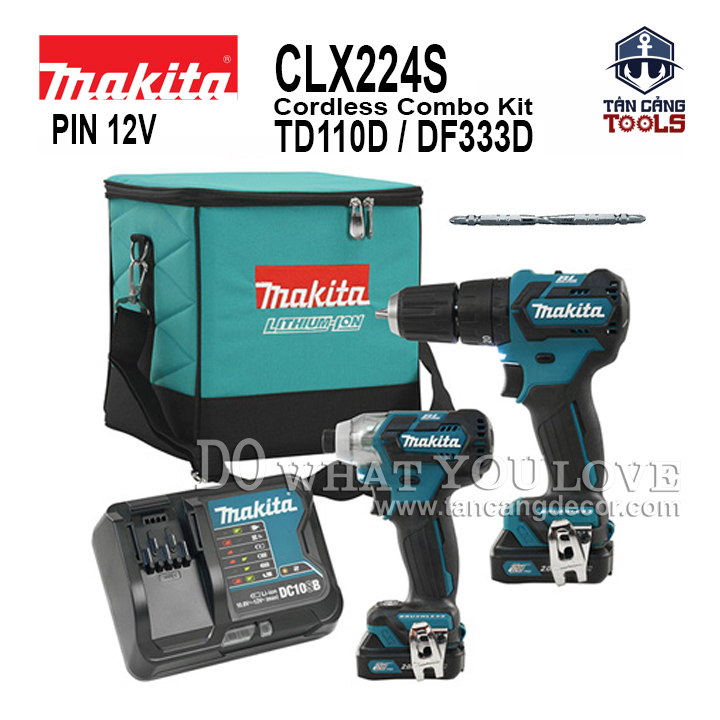 Combo Máy Khoan, Máy Bắt Vít Dùng Pin Makita 12V CLX224S