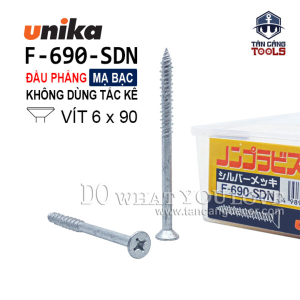 Vít Không Tắc Kê Đầu Phẳng Unika F690 - SDN ( Hộp 20 Cái )