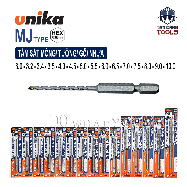 Mũi Khoan Đa Năng Unika MJ Chuôi Dài Lục Giác (nhiều kích thước)