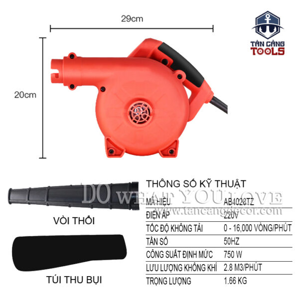 Máy Hút Thổi Bụi Có Điều Tốc Aoben AB4028T 750W - Ảnh 3