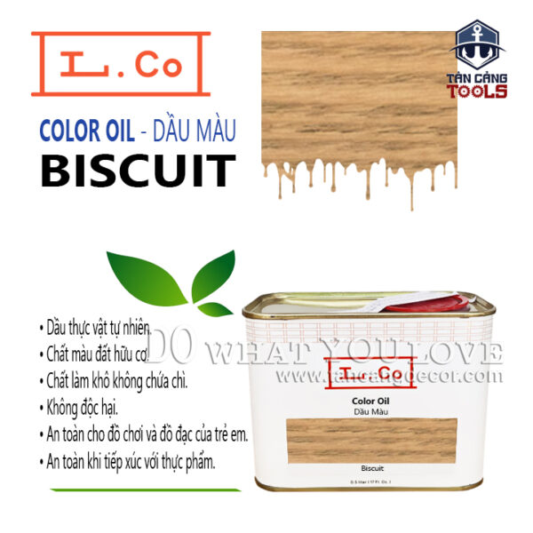 Sơn Lau L.Co Dầu Màu - Màu Biscuit COLBG - LCo Color Oil Biscuit - Dầu thực vật tự nhiên, an toàn cho sức khỏe