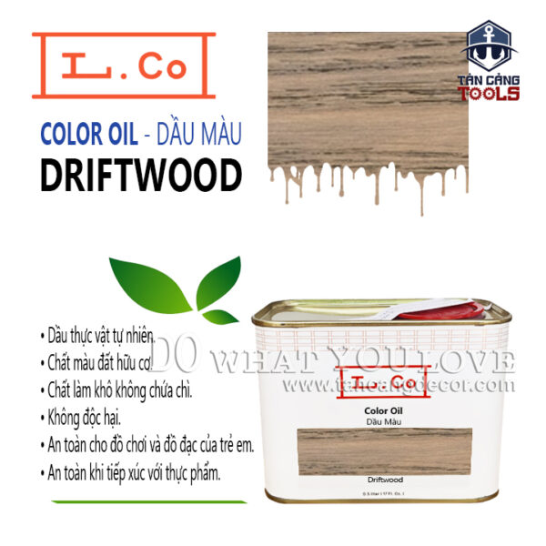 Sơn Lau L.Co Dầu Màu - Màu Driftwood COLCA - LCo Color Oil Driftwood - Dầu thực vật tự nhiên, an toàn cho sức khỏe