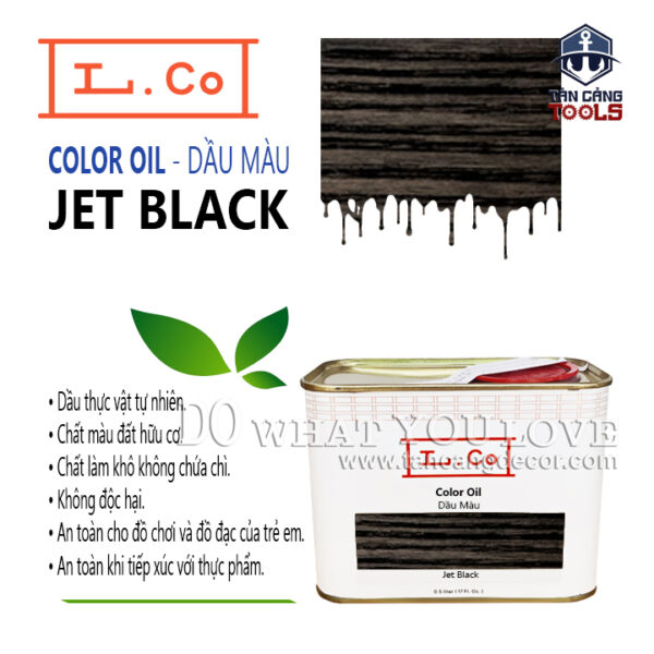Sơn Lau L.Co Dầu Màu - Màu Jet Black COLJB - LCo Color Oil Jet Black - Dầu thực vật tự nhiên, an toàn cho sức khỏe