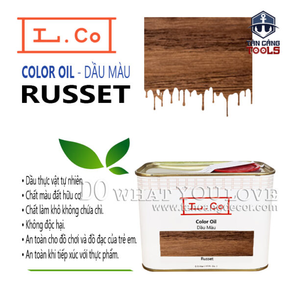 Sơn Lau L.Co Dầu Màu - Màu Russet COLRU - LCo Color Oil Russet - Dầu thực vật tự nhiên, an toàn cho sức khỏe
