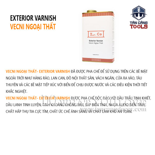 Alternative view of Dầu Lau L.Co Vecni Ngoại Thất - Bóng 50% Semi Gloss - LCO Exterior Varnish Semi Gloss 50%