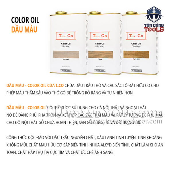 Alternative view of Sơn Lau L.Co Dầu Màu - Màu Bright Gold COLBG - LCo Color Oil Bright Gold - Dầu thực vật tự nhiên, an toàn cho sức khỏe