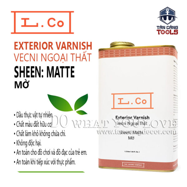 Dầu Lau L.Co Vecni Ngoại Thất - Mờ Matte - LCO Exterior Varnish Matte