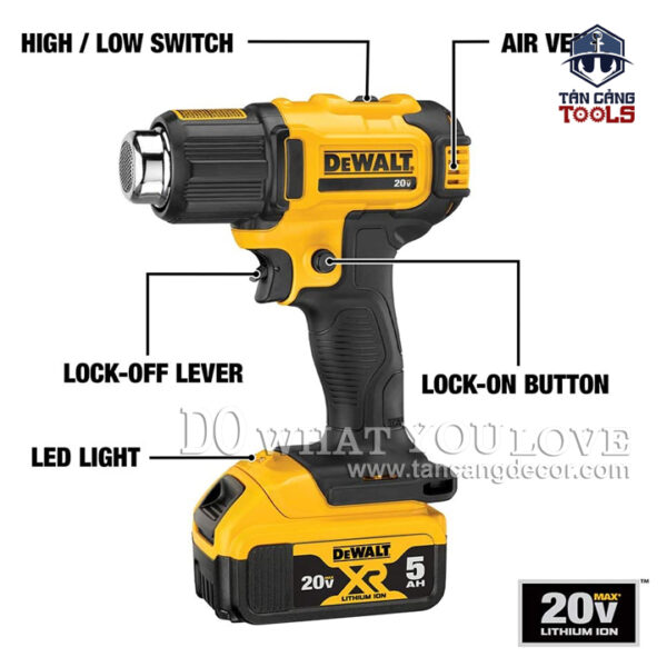 Máy Thổi Nhiệt Dùng Pin DeWalt 18V DCE530N-KR ( Thân Máy ) - Ảnh 4