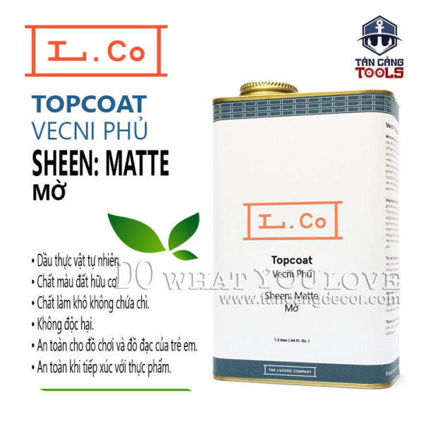 Dầu Lau L.Co Vecni Phủ - Mờ Matte - LCO Topcoat Matte
