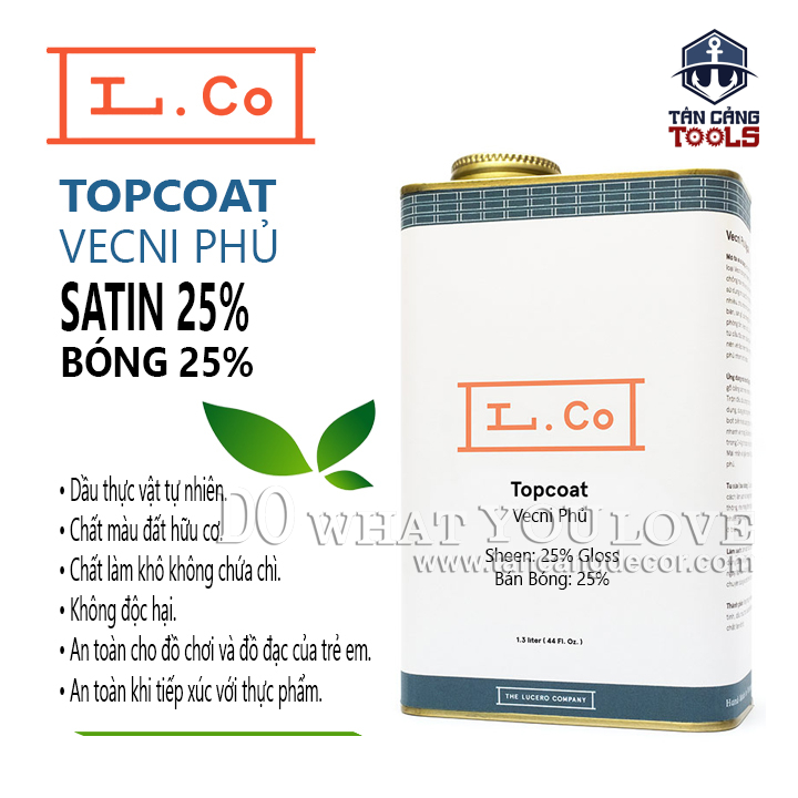 Dầu Lau L.Co Vecni Phủ - Bóng 25% Satin - LCO Topcoat Satin 25%