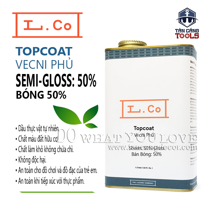 Dầu Lau L.Co Vecni Phủ - Bóng 50% Semi Gloss - LCO Topcoat Semi Gloss 50%