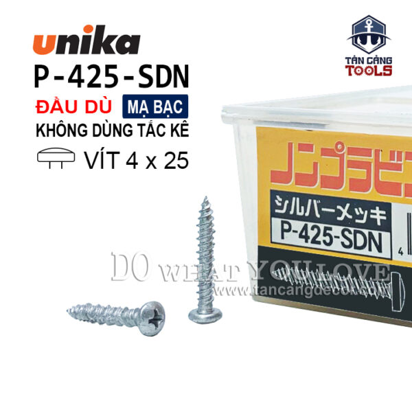 Vít Không Tắc Kê Đầu Dù Unika P425 - SDN ( Hộp 200 Cái )