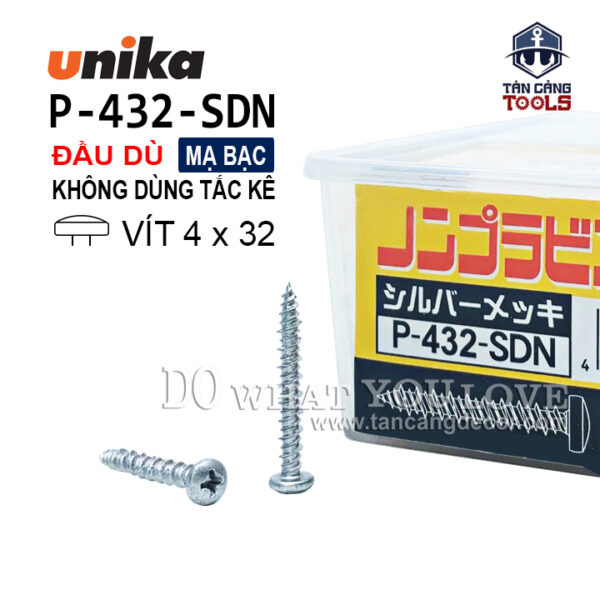 Vít Không Tắc Kê Đầu Dù Unika P432 - SDN ( Hộp 150 Cái )