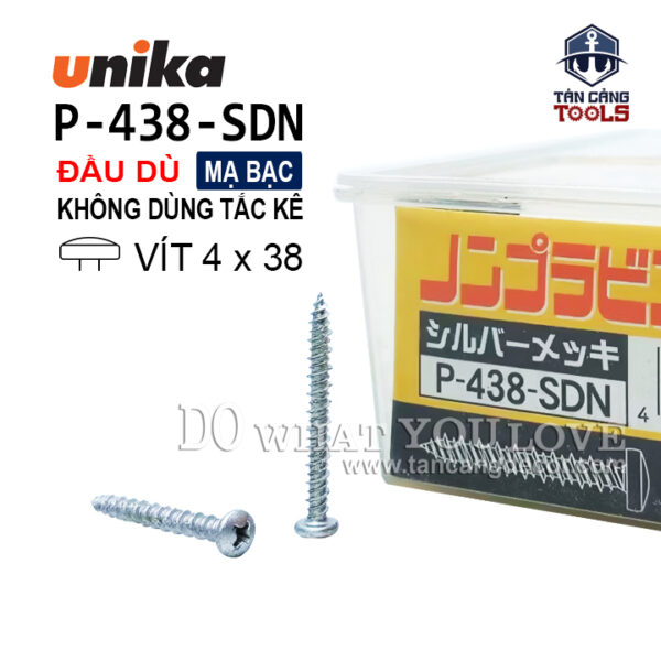 Vít Không Tắc Kê Đầu Dù Unika P438 - SDN ( Hộp 125 Cái )