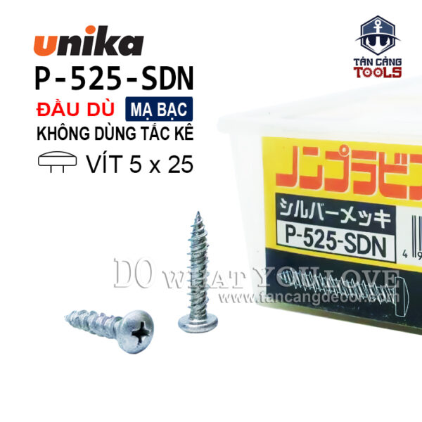 Vít Không Tắc Kê Đầu Dù Unika P525 - SDN ( Hộp 80 Cái )