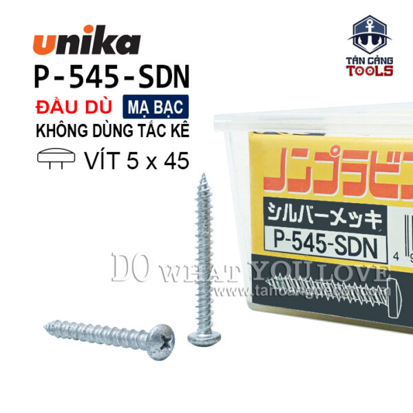 Vít Không Tắc Kê Đầu Dù Unika P545 - SDN ( Hộp 60 Cái )