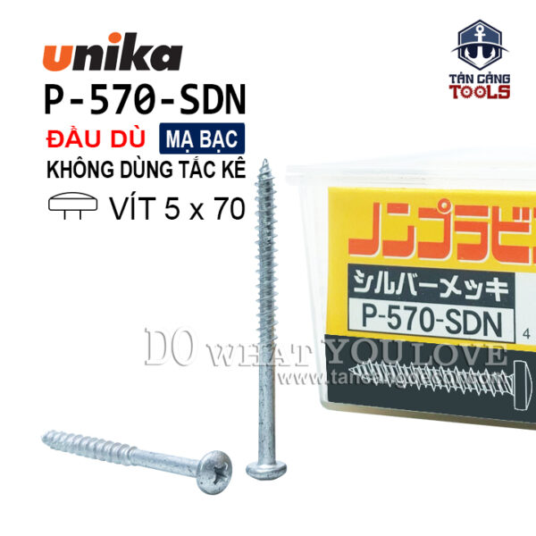 Vít Không Tắc Kê Đầu Dù Unika P570 - SDN ( Hộp 40 Cái )