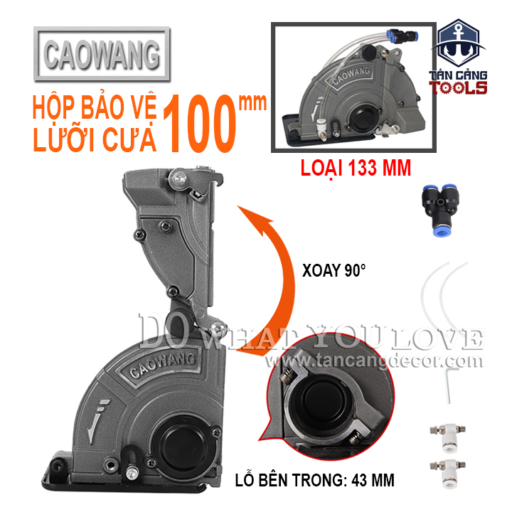 Hộp Bảo Vệ Cắt Tường, Cắt Gạch Hỗ Trợ Bơm Nước CaoWang Cho Lưỡi 100 mm