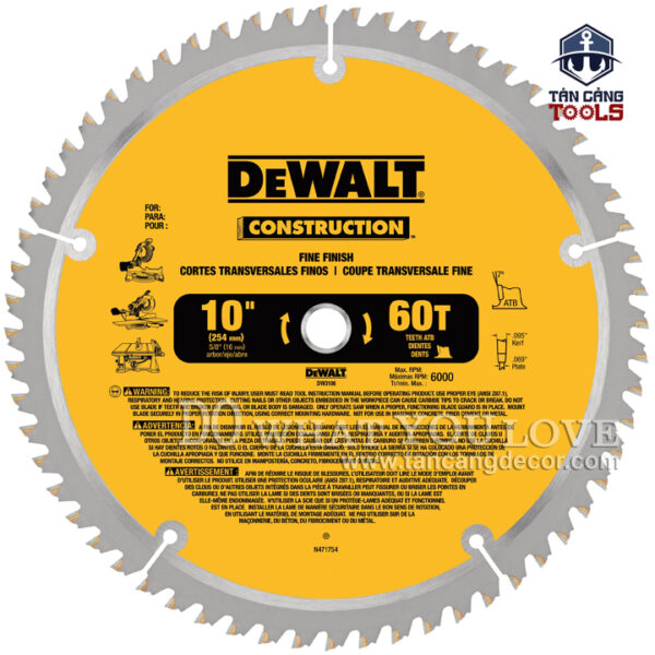 Combo 2 Lưỡi Cưa Gỗ Hợp Kim 250 x 16 mm x 32 - 60T DeWalt DW3106P5 - Ảnh 4
