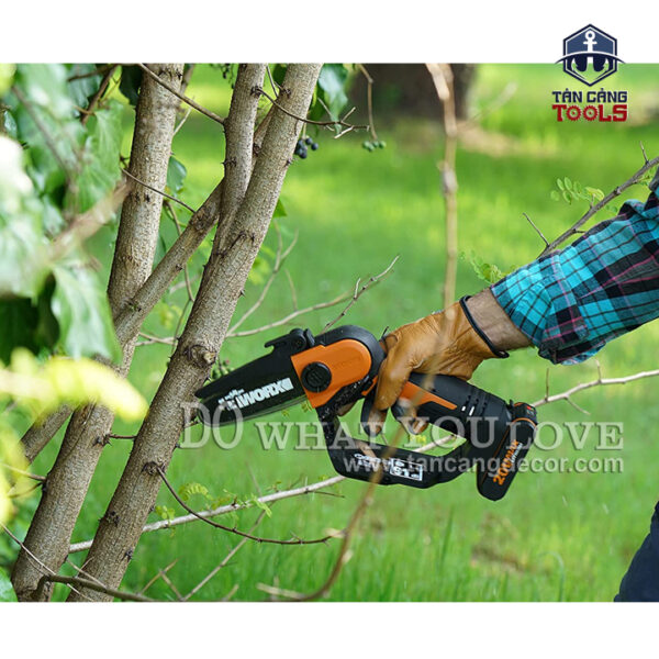 Combo Máy Cưa Xích Cầm Tay Dùng Pin 20V Worx WG324E.9 ( Thân Máy, 1 Pin 2.0Ah. 1 Sạc ) - Ảnh 6