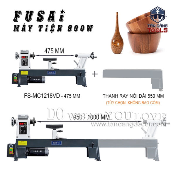 Máy Tiện Gỗ Fusai FS-MC1218VD 475 Mm 900W