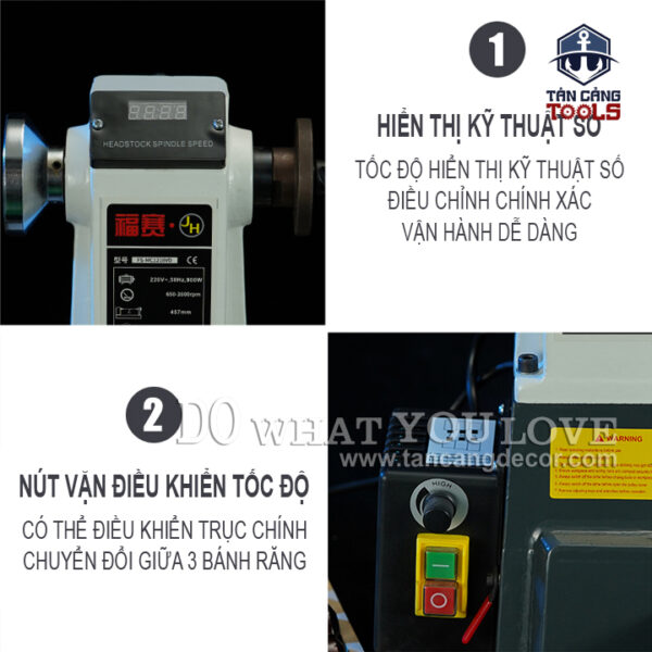 Máy Tiện Gỗ Fusai FS-MC1218VD 475 Mm 900W - Ảnh 8