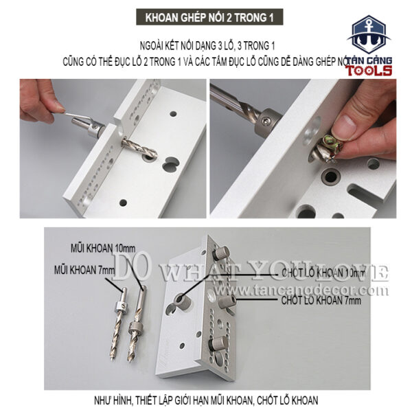 Bộ Cử Khoan Ốc Cam Liên Kết, Chốt Gỗ Wnew ( Bản Nâng Cấp Mới ) - Ảnh 19