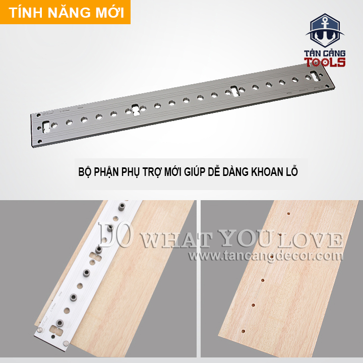 Bộ Ray Nối Dài Khoan Ốc Cam, Chốt Gỗ Wnew ( Bản Nâng Cấp Mới ) - Ảnh 4