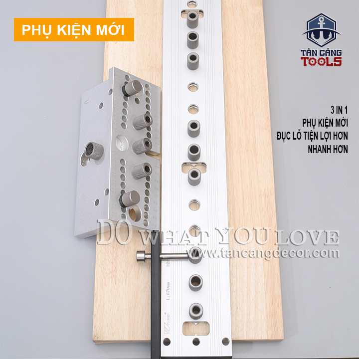 Bộ Ray Nối Dài Khoan Ốc Cam, Chốt Gỗ Wnew ( Bản Nâng Cấp Mới ) - Ảnh 3