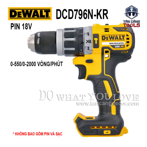 Máy Khoan Động Lực Dùng Pin DeWalt 18V DCD796N ( Thân Máy )