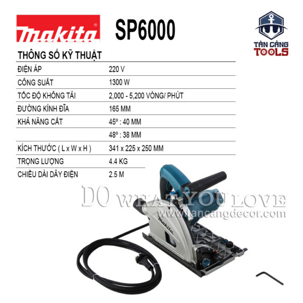 Máy Cưa Đĩa 165mm Makita SP6000 1300W ( TrackSaw ) - Ảnh 3