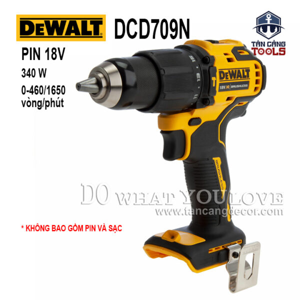 Máy Khoan Động Lực Dùng Pin DeWalt 18V DCD709N ( Thân Máy )