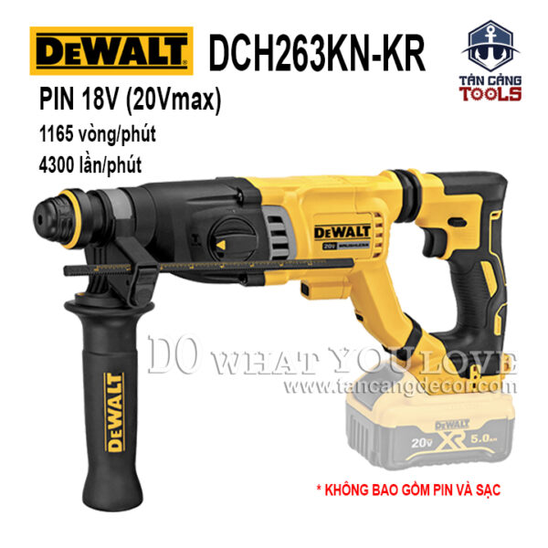 Máy Khoan Bê Tông 3 Chế Độ Dùng Pin DeWalt 18V DCH263KN-KR ( Thân Máy )