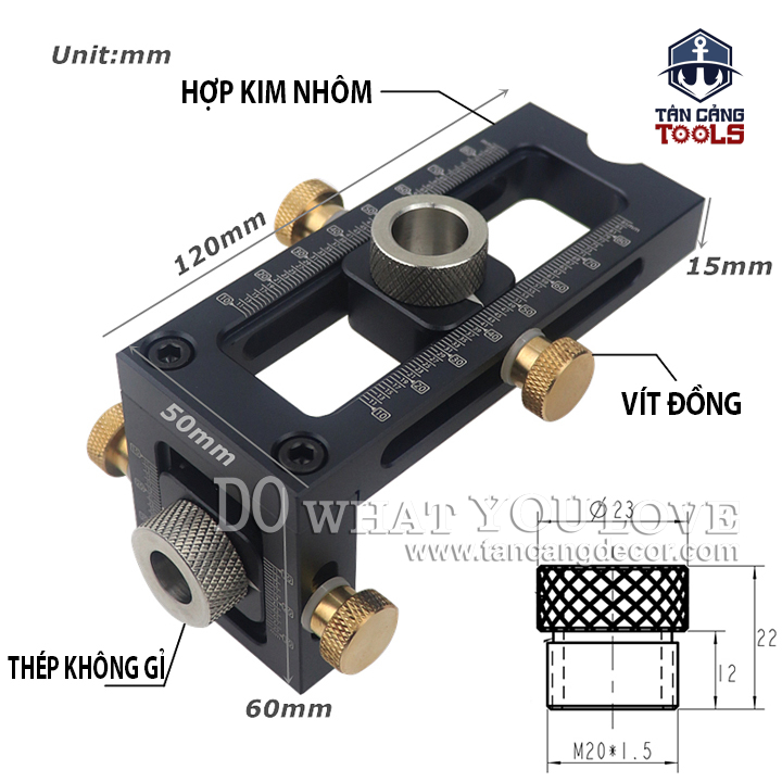 Bộ Cử Định Vị Khoan Chốt Gỗ, Ốc Cam 68101215 - Ảnh 4