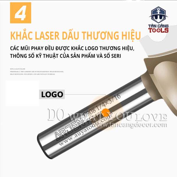 Mũi Router Arden Đánh Chỉ Chữ A 47 x 30.88 mm Cốt 12.7 mm Arden 0908A - Ảnh 5