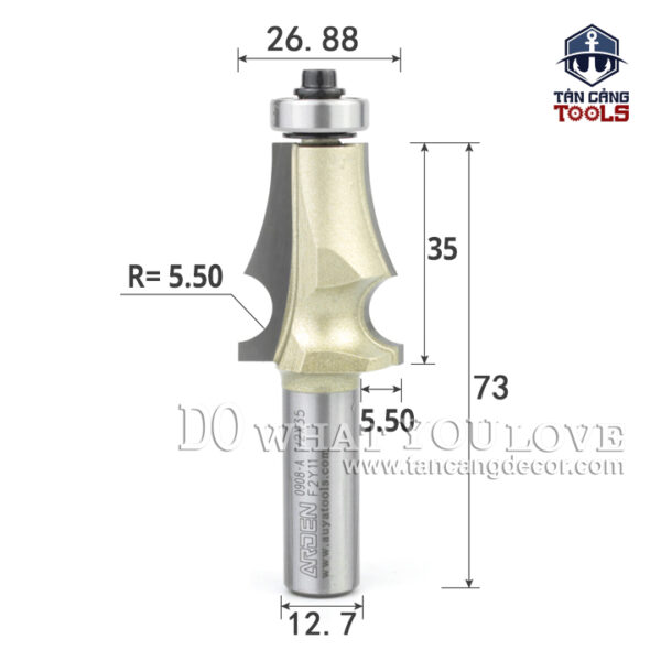 Alternative view of Mũi Router Arden Đánh Chỉ Chữ A 35 x 26.88 mm Cốt 12.7 mm Arden 0908A