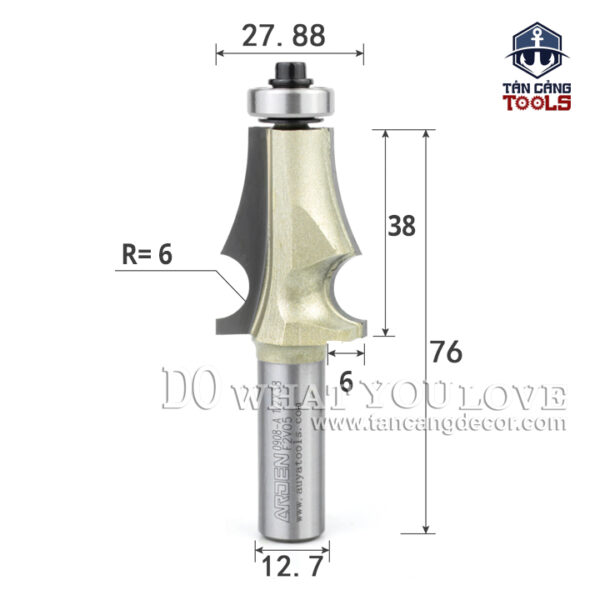 Alternative view of Mũi Router Arden Đánh Chỉ Chữ A 38 x 27.88 mm Cốt 12.7 mm Arden 0908A