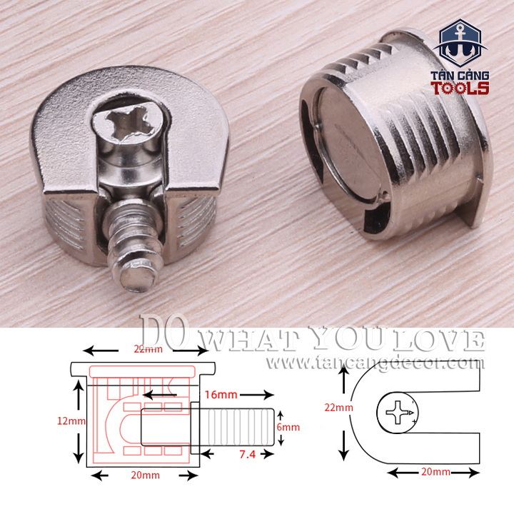 50 Ốc Cam Thép Liên Kết Dạng Ngắn Rafix - Ảnh 3