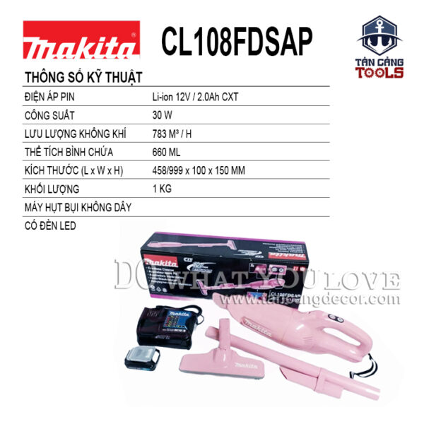 Alternative view of Máy Hút Bụi Dùng Pin Makita 12V CL108FDSAP - Phiên Bản Giới Hạn ( 1 Pin, 1 Sạc )