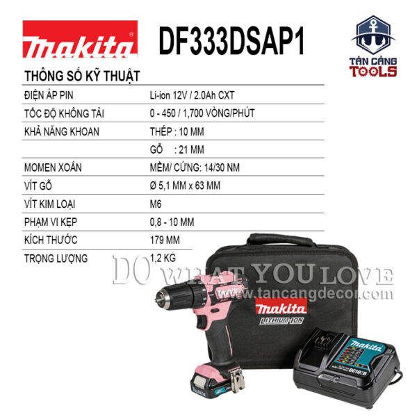 Alternative view of Combo Máy Khoan Vặn Vít Dùng Pin Makita 12V DF333DSAP1 - Phiên Bản Giới Hạn ( 1 Pin, 1 Sạc )