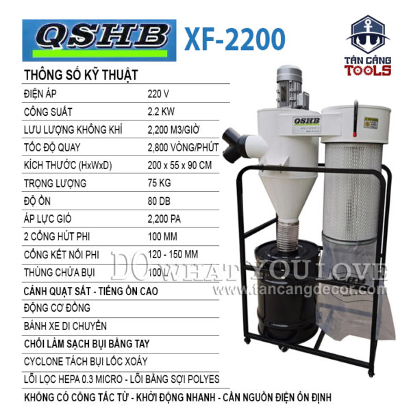 Alternative view of Máy Hút Bụi Trung Tâm QSHB XF2200 2200W