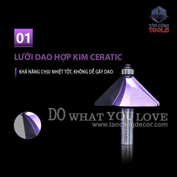 Mũi Router Hero Vát 45 Độ 15.9 mm Cốt 12.7 mm Hero H0209298 - Ảnh 5