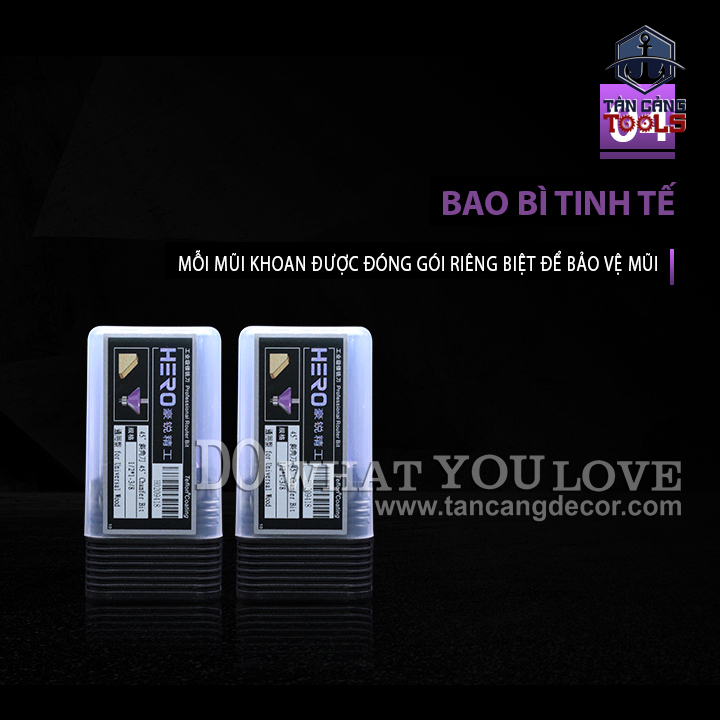 Mũi Router Hero Vát 45 Độ 15.9 mm Cốt 12.7 mm Hero H0209298 - Ảnh 8