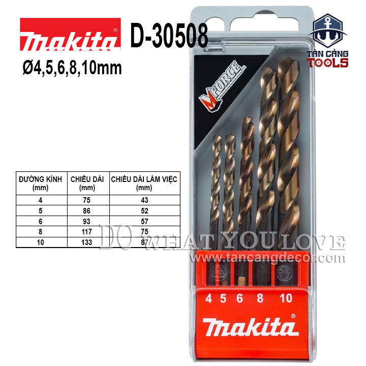 Bộ Mũi Khoan Kim Loại 5 Chi Tiết Makita D-30508 - Ảnh 2