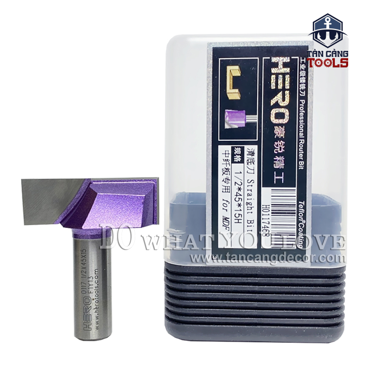 Mũi Router Hero Lấy Nền 45 x 15 mm Cốt 12.7 mm Hero H0117468 - Ảnh 3