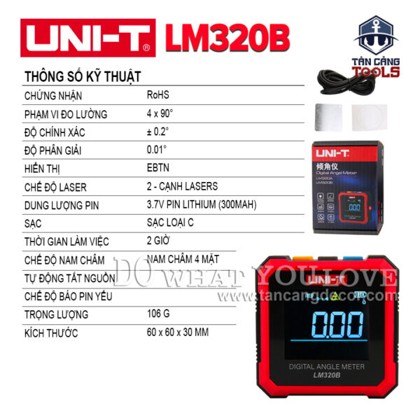 Alternative view of Thước Đo Góc Nghiêng Điện Tử UNI-T LM320B